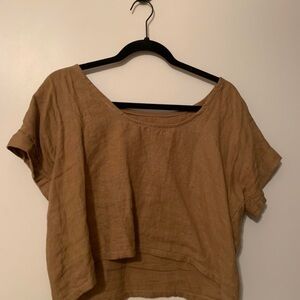 Frond linen crop top - reversible - like new
